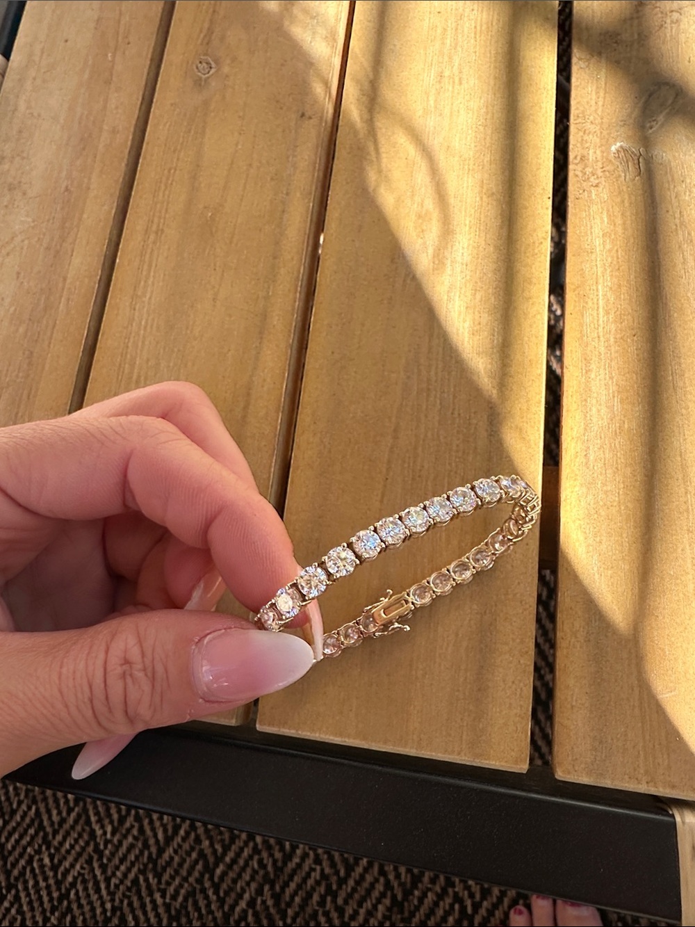 Stunning 16.12 carat tennis bracelet with lab diamonds, 5mm stones 14 kt gold - Picture 16 of 16
